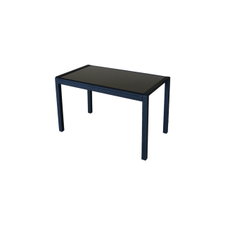 Стеклянный кухонный стол А074 Черный