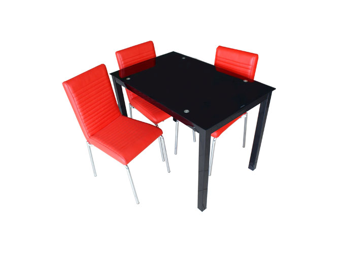 Стеклянный кухонный стол А0121-117 Черный 2