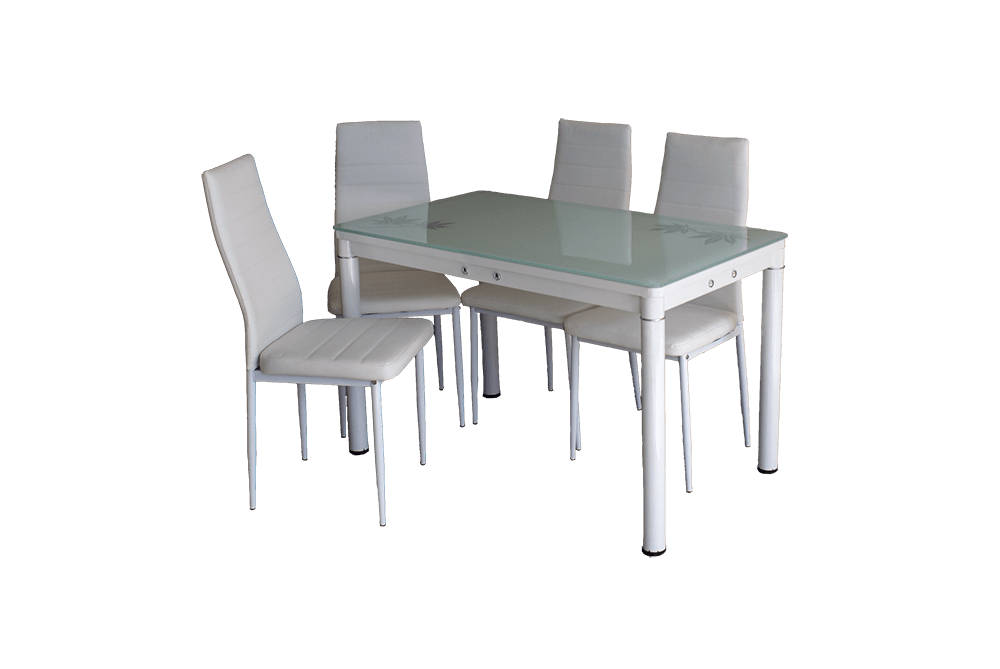 Стеклянный кухонный стол А59-127 Белый 1