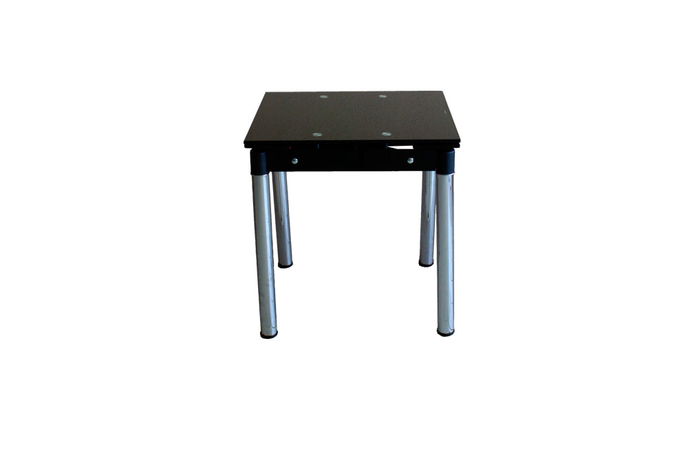 Стеклянный кухонный стол B08-77 черный без цветов 0