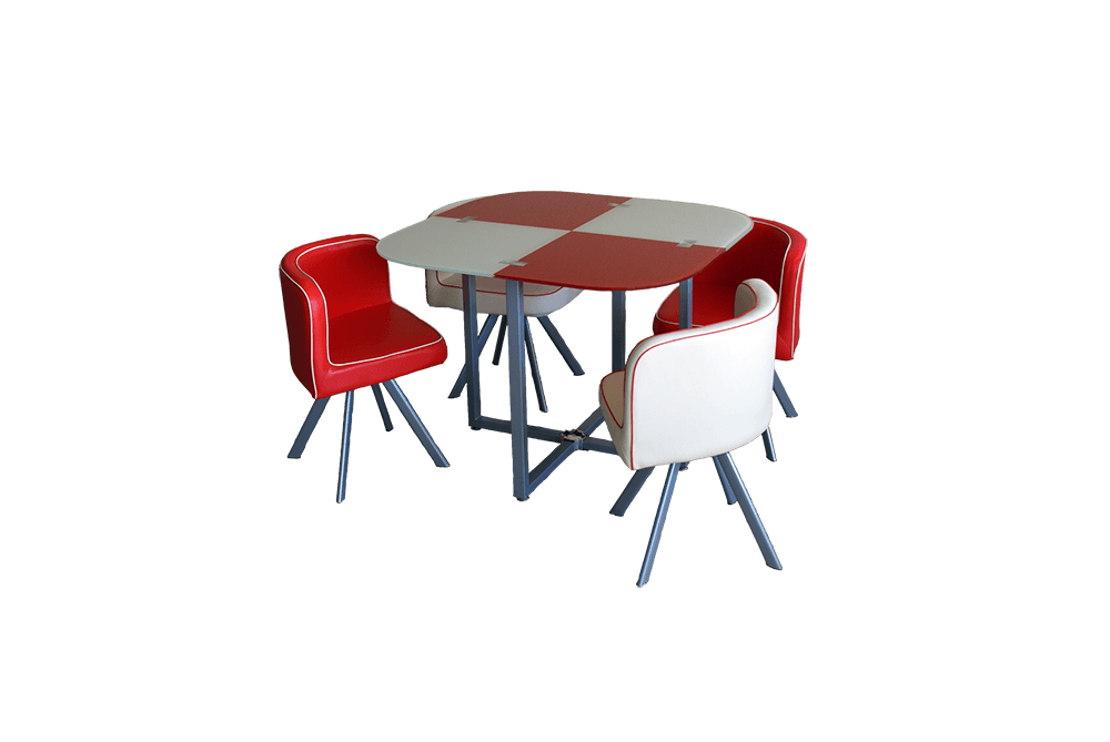 Комплект для кухни, стол+ 4 стула DT536 (красно-бежевый)  0