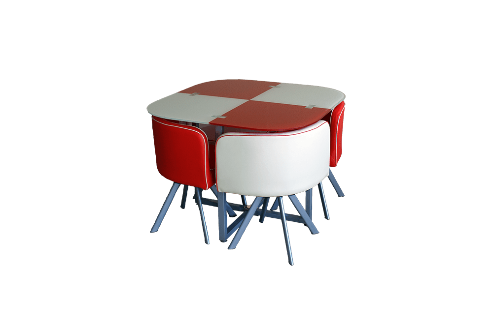 Комплект для кухни, стол+ 4 стула DT536 (красно-бежевый) 