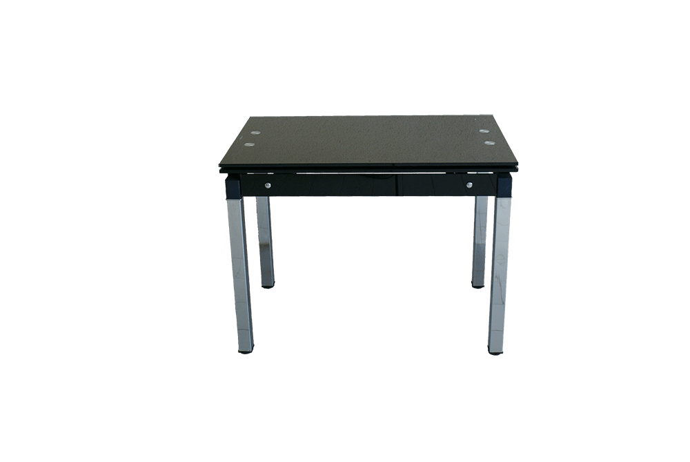 Стеклянный стол на кухню B-07 черный без цветов 2