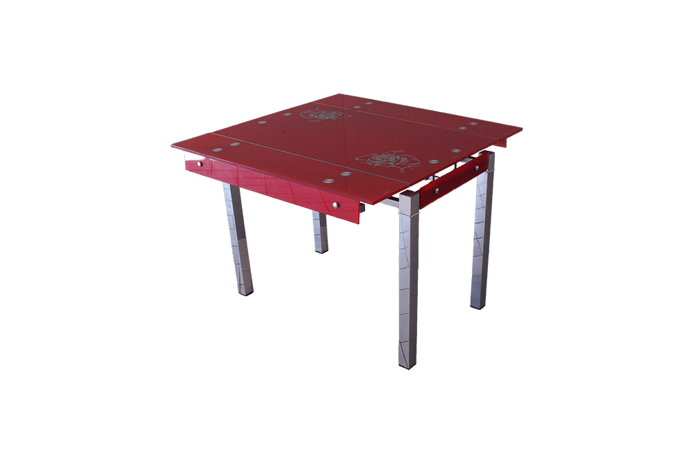 Стеклянный стол на кухню B-07 красный основное
