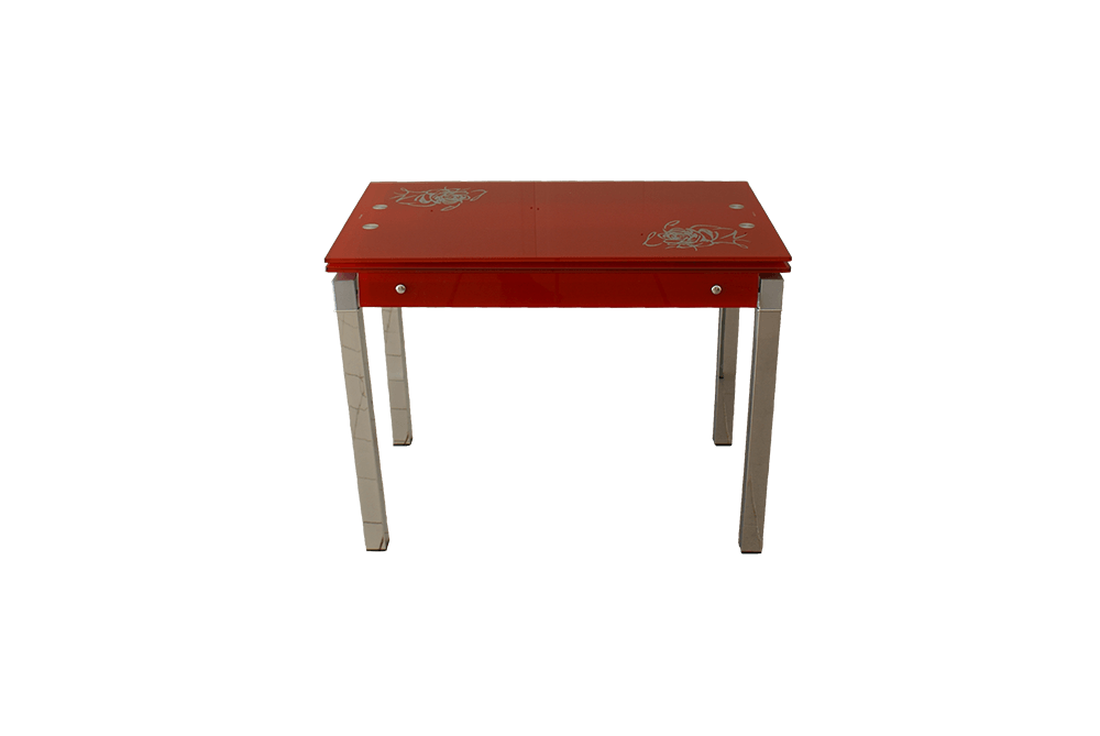 Стеклянный стол на кухню B-07 красный 0