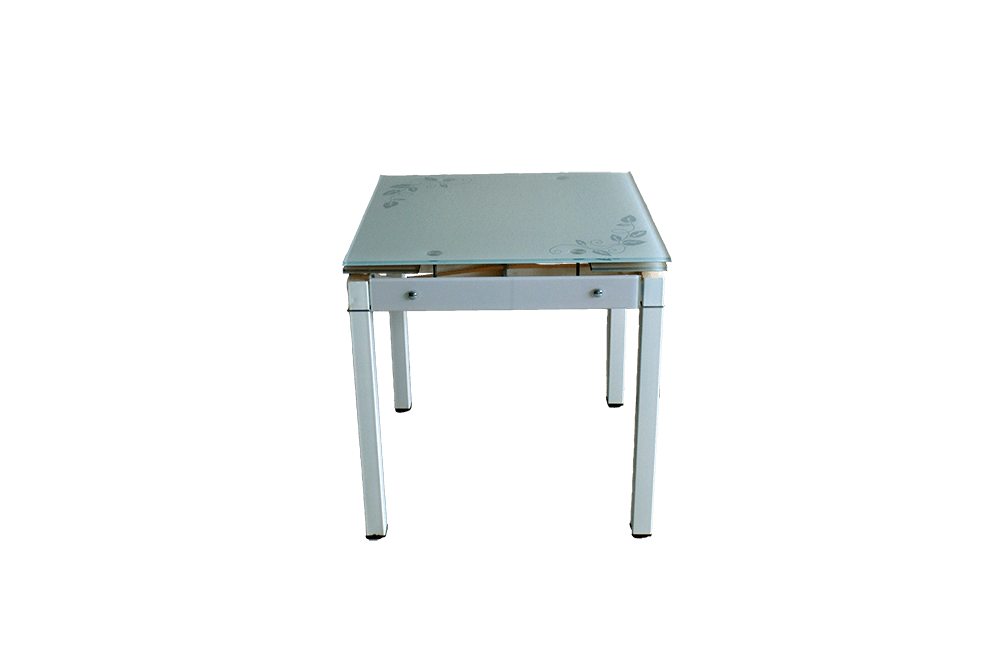 Стеклянный кухонный стол B-08-758В Бежевый 0