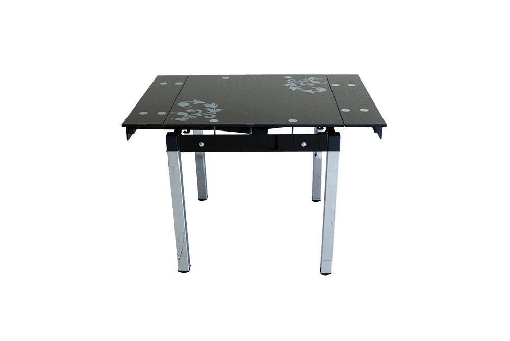 Стеклянный кухонный стол B-08-758 Черный 2