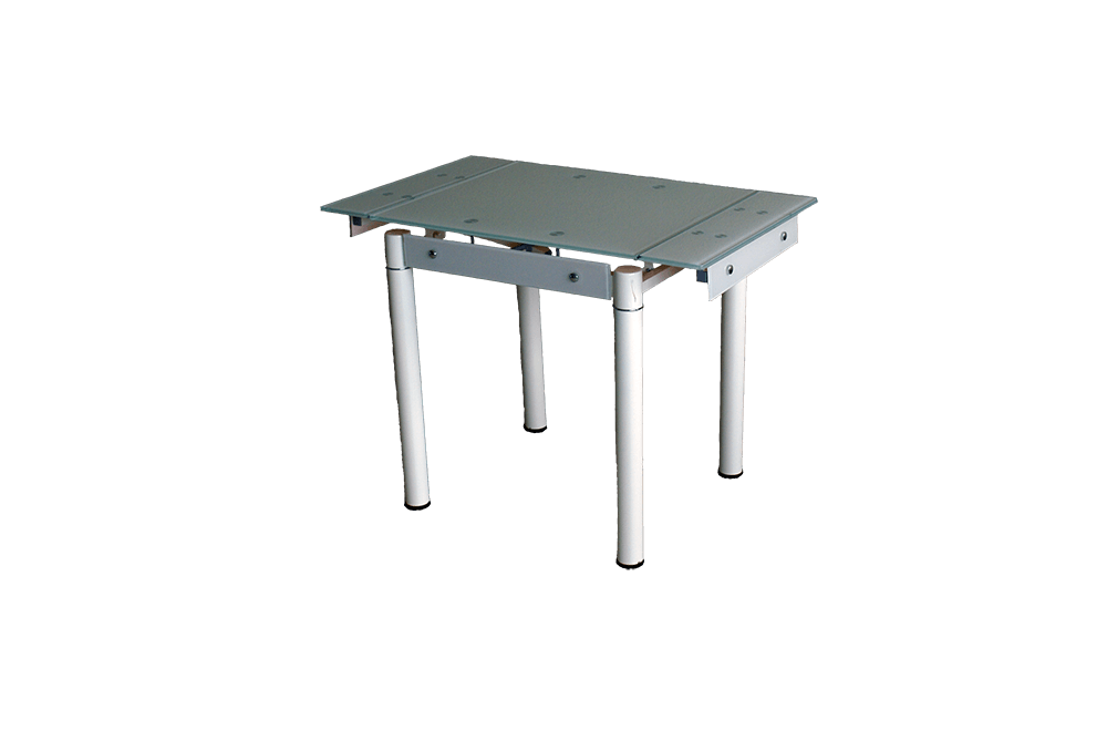 Стеклянный кухонный стол B-08-76В бежевый без цветов