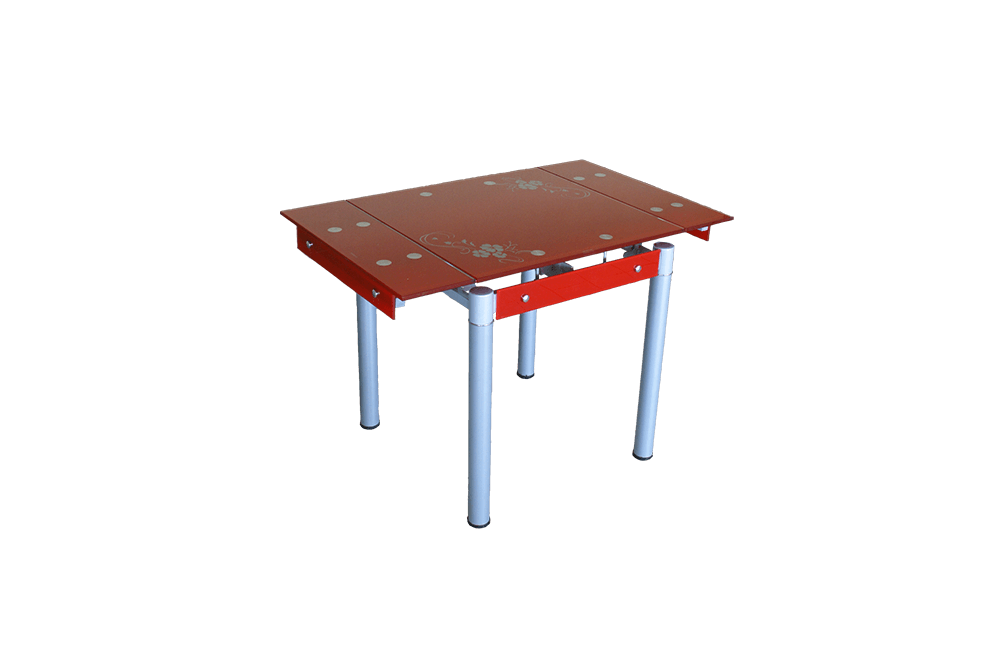 Стеклянный кухонный стол B08-77 красный