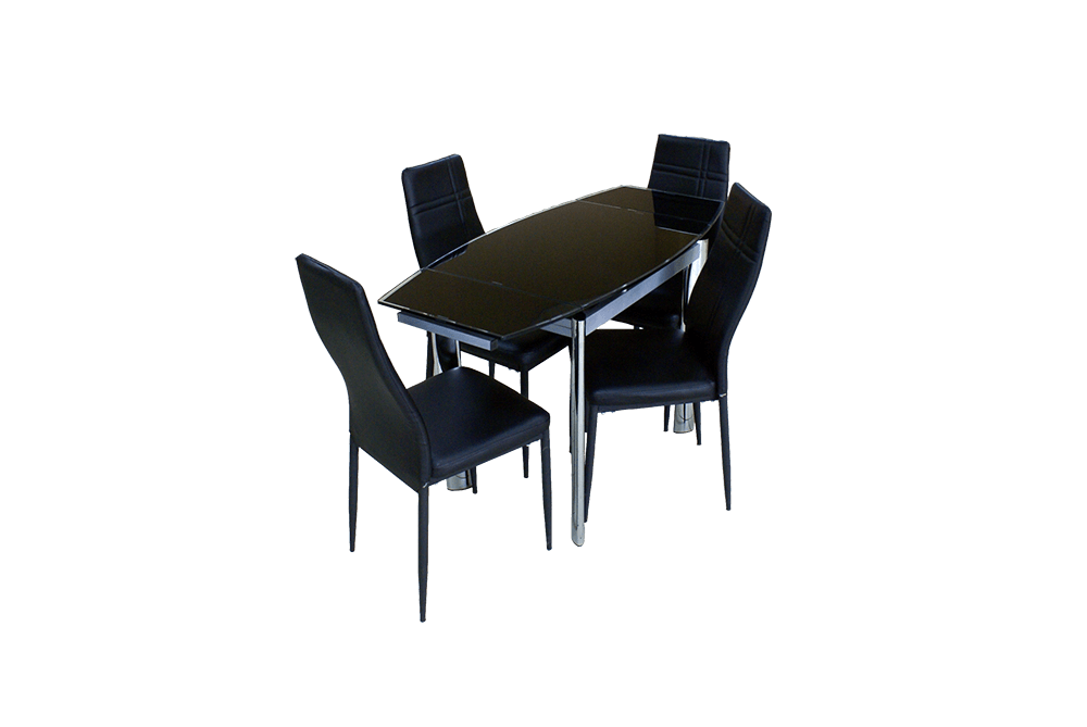 Стеклянный кухонный стол В100-86 Черный 1
